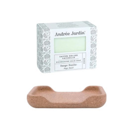 Savon solide vaisselle avec porte savon SAUGE BASILIC - ANDRÉE JARDIN
