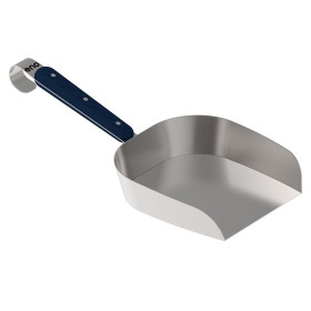 Pelle à moule inox 1L ENO, ustensile de cuisine pour plancha et fruits de mer, manche antidérapant bleu navy