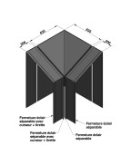 Housse de cuisine extérieure d’angle ENO 60 ou 80 cm, toile PVC déperlante noire avec fermetures éclair et sangle de maintien