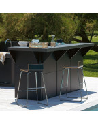 Comptoir pour cuisine extérieure MODULO 60 cm noir ENO, en acier galvanisé thermolaqué résistant aux intempéries.