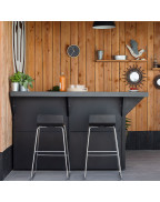 Comptoir pour cuisine extérieure MODULO 80 cm noir ENO en acier galvanisé thermolaqué, résistant aux intempéries et aux UV