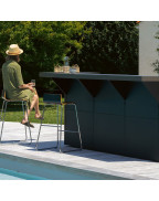 Comptoir pour cuisine extérieure MODULO 80 cm noir ENO en acier galvanisé thermolaqué, résistant aux intempéries et aux UV