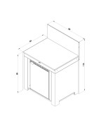 Module cuisine extérieure ENO MODULO vert sauge avec frigo 75L tropicalisé et plan inox.