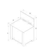 Module plancha MODULO SAUGE ENO en acier galvanisé et inox, avec plan de travail surbaissé et rangement bouteille gaz.