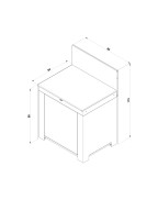 Module plan de travail porte MODULO SAUGE ENO avec plan de travail inox et porte push-pull, coloris vert sauge.