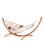 Hamac MODESTA simple 140 LA SIESTA en coton bio non-teint fabriqué en Colombie, idéal pour intérieur et extérieur