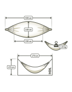 Hamac MODESTA simple 140 LA SIESTA en coton bio non-teint fabriqué en Colombie, idéal pour intérieur et extérieur