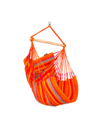 Chaise hamac DOMINGO Basic LA SIESTA en tissu Outdoor résistant, avec barre en bambou FSC, idéale pour petits espaces