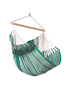 Chaise Hamac HABANA LA SIESTA en coton bio certifié GOTS avec barre en bambou, format Comfort pour petits espaces