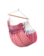Chaise Hamac HABANA LA SIESTA en coton bio certifié GOTS avec barre en bambou, format Comfort pour petits espaces