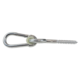 crochet balançoire tige filetée avec mousqueton M 1,2 x 65 cm en acier galvanisé pour poutre bois