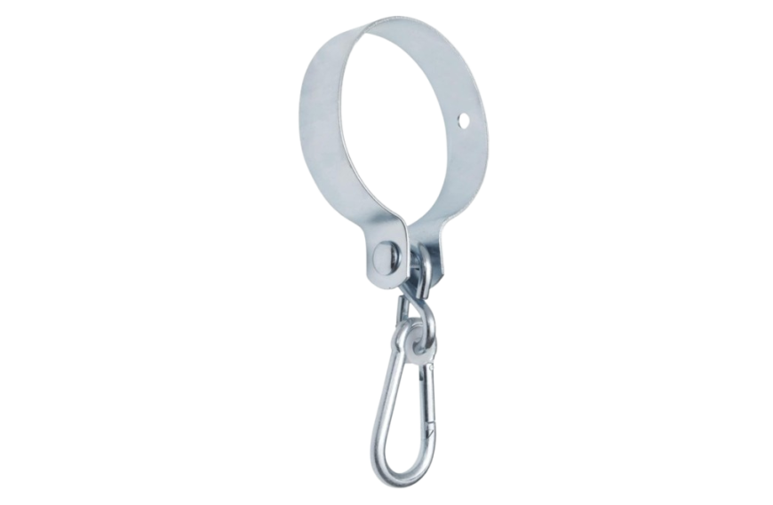 crochet balançoire support rond avec mousqueton 12 cm acier galvanisé extérieur