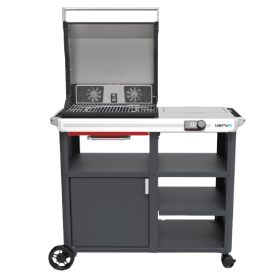 barbecue électrique Weber Verve 1 sur pied pour balcon et jardin avec couvercle