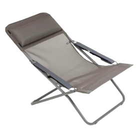 Transat pliant Lafuma Batyline Iso graphite chaise longue extérieure confortable