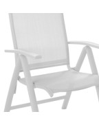 Lot de 2 fauteuils de jardin MULTIPO Proloisirs blancs en aluminium avec dossier inclinable.