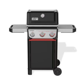 Barbecue à gaz Weber Spirit E-325 noir avec 3 brûleurs et système de cuisson Weber Crafted.